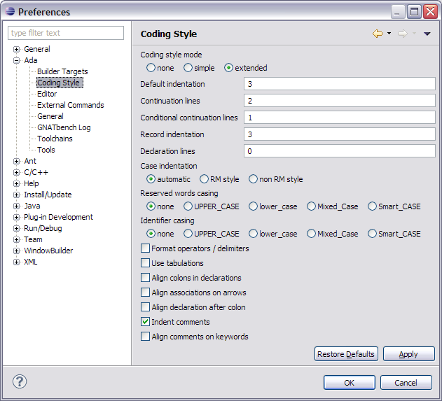 Ada Coding Style Preferences