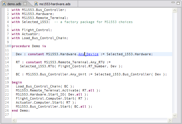 Source code hyperlink client type reference