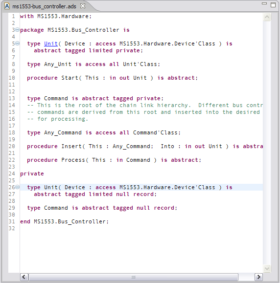Source code hyperlink type declaration