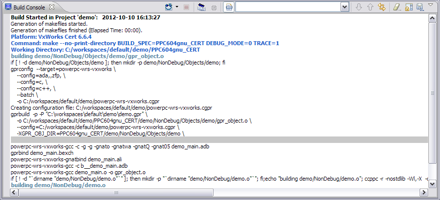 tutorial\_cert\_build\_console\_result