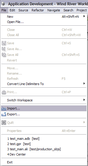 file import menu