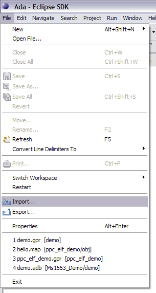 file import menu