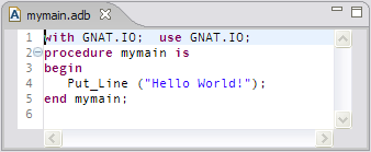 hello world main subprogram from wizard