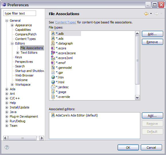 Ada File Associations