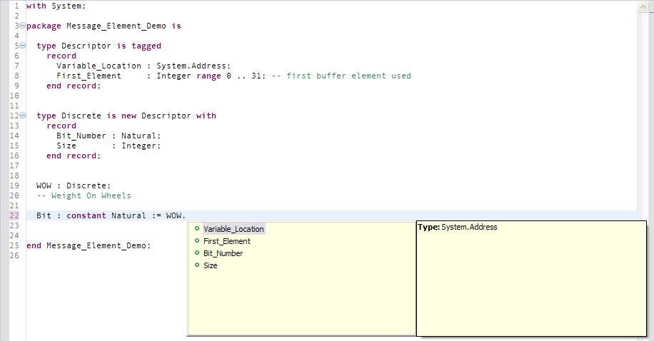 smart completion of a record object with inherited components