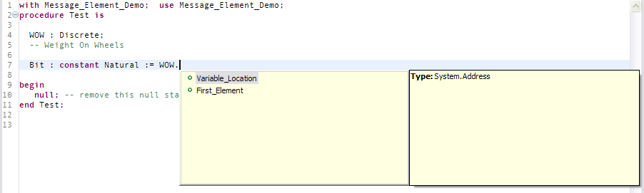 smart completion of a record object with private inherited components