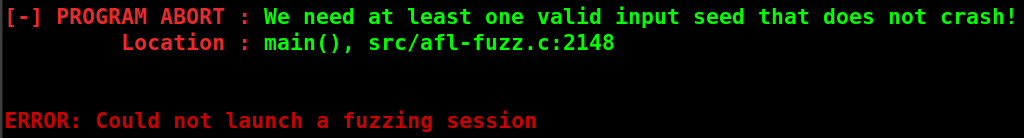 The fuzz-testing session's dry-run crashes when using AFL++ ``persistent`` mode