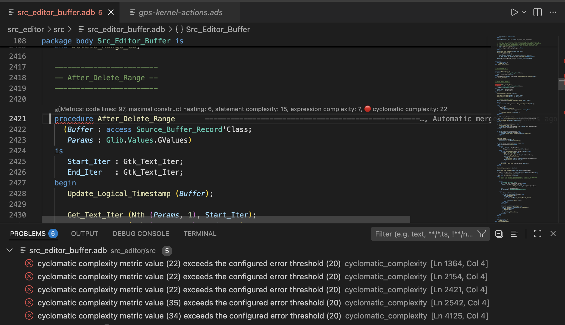 GNAT Metrics Thresholds