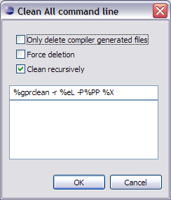 Ada Builder Targets Pref command line dialog
