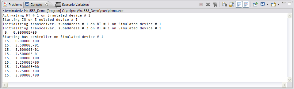 app executing in console