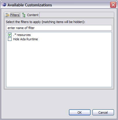 customize view hiding dot resources