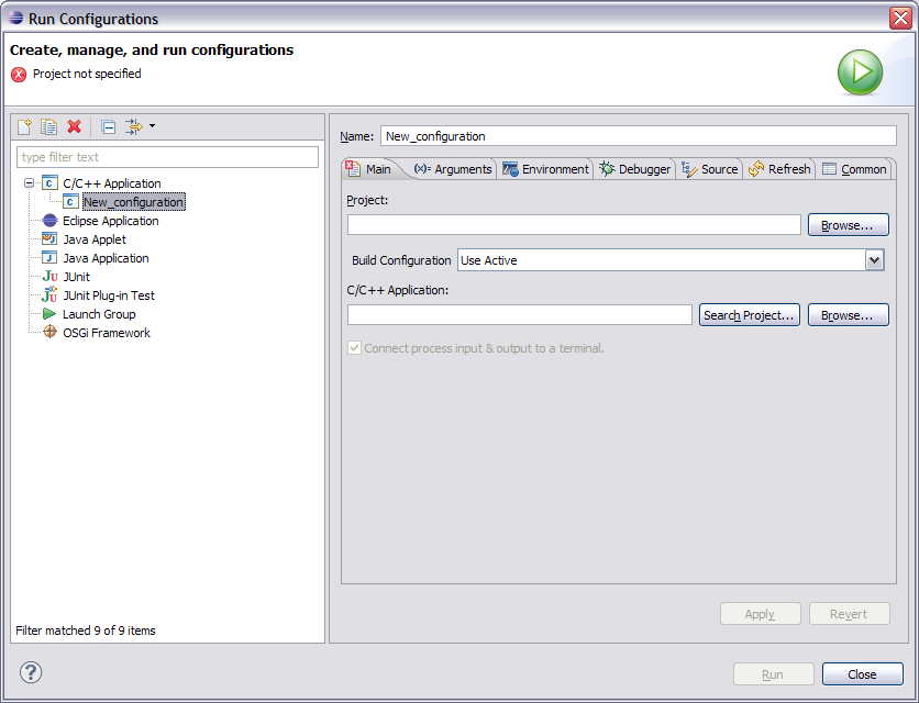 new empty C++ configuration