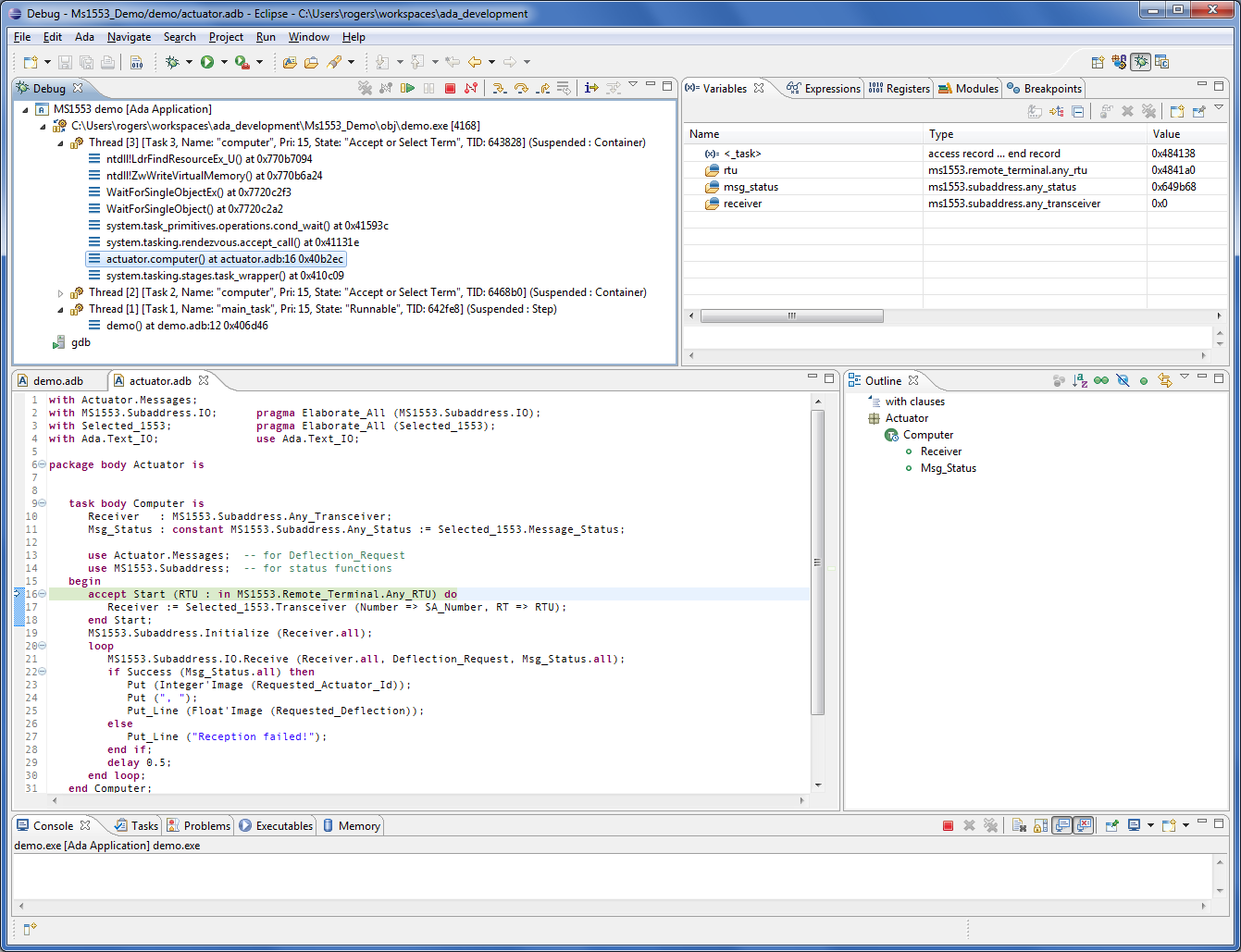 debugging with tasks.
