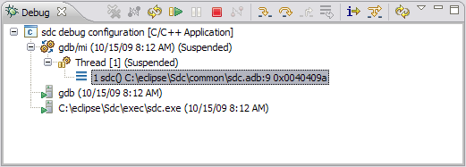 debugger control view