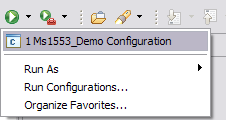 existing config in Run menu