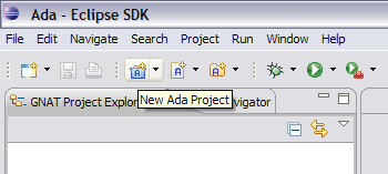 new-project wizards on toolbar