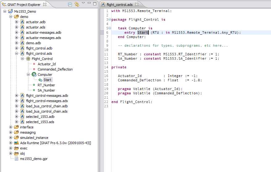 project explorer browsing