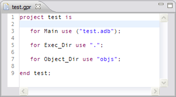 project file editor example