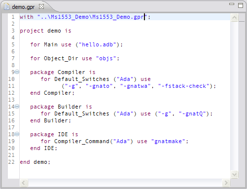 project file with-clauses example