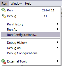 run menu open run config menu