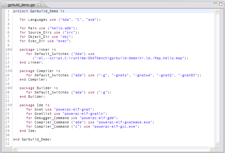 modified project file