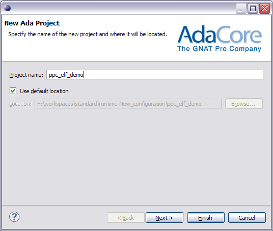 new project name in wizard page1