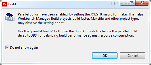 initial popup when building project