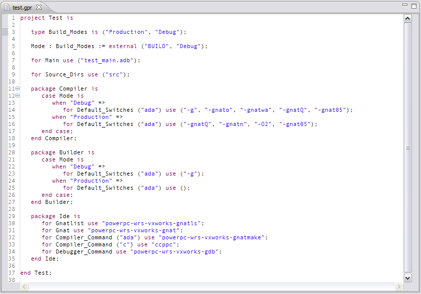 project file showing scenario var