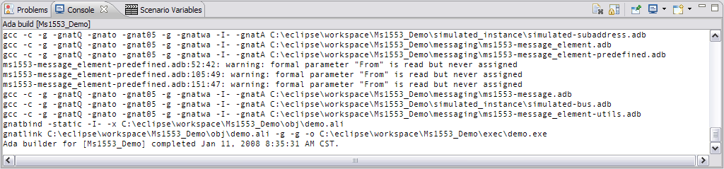 Ada builder subconsole