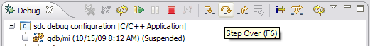 debug step-over control