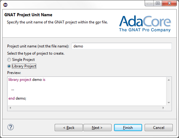 new_library proj wizard unit name page
