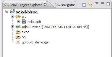 created project in Project Explorer