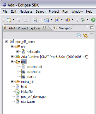 resulting object files in the project objs dir